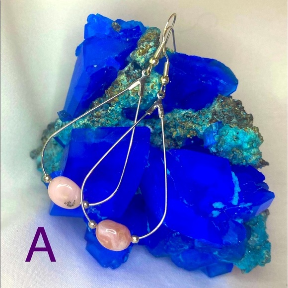 PINK OPAL Teardrop Earrings 🌸 - Picture 2 of 7